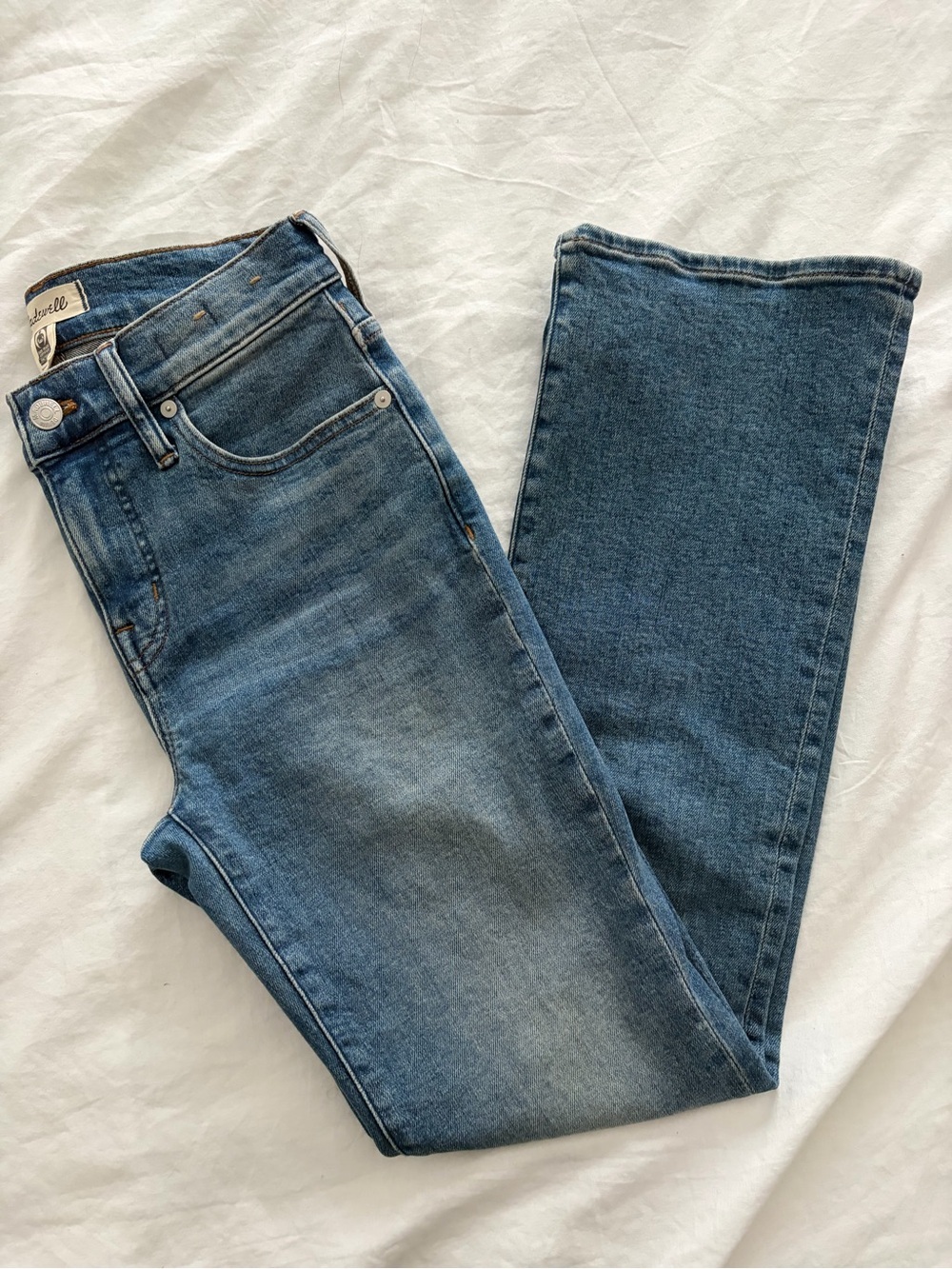 Madewell Mid-Rise Kick Out Wide Leg Cotton Jeans Medium Wash Size 25